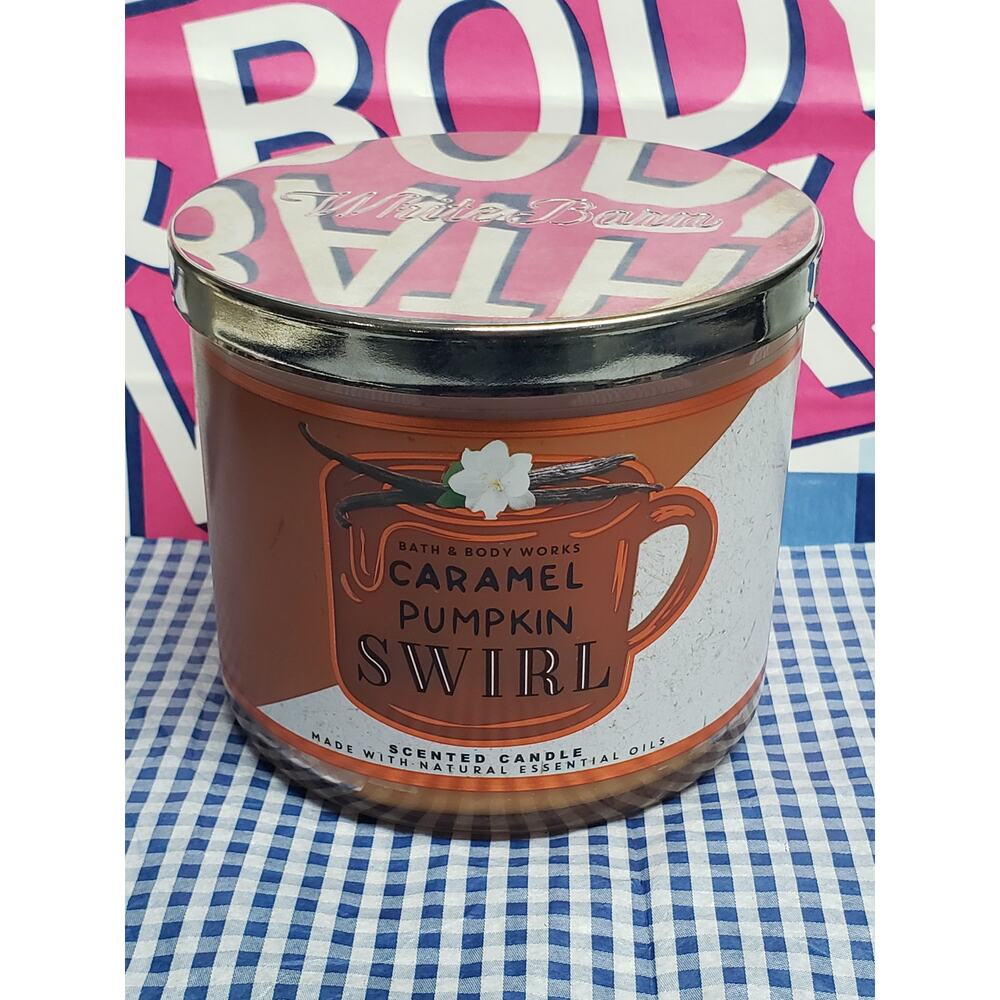 BBW Caramel Pumpkin Swirl Large 3 Wick Candle Home Fragrance  Decor